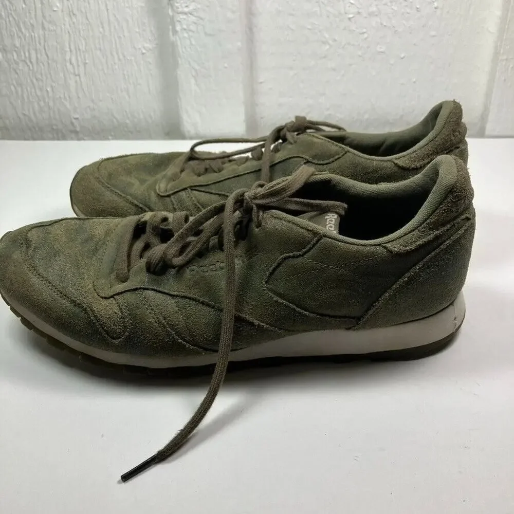 Reebok Classic Suede Leather Sneakers Men 12 Olive Green Althletic BS5258